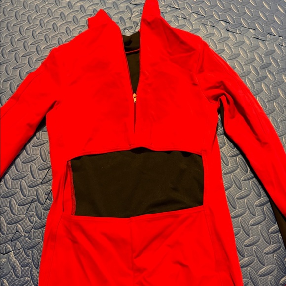 Weissman Red and Black Dance Bodysuit - Picture 4 of 6